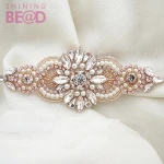 Rose gold  Beaded Crystal Rhinestone Trim,rhinestone applique embellishment