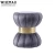 Import Round Blue Ottoman Velvet Stool With Gold Accessories Living Room Fabric Ottoman Pouf from China