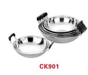 round bottom stainless steel wok