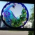 Import round glass peacock hanging window plaque home decoration from China