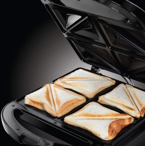 S208S Sandwich Maker 4 Slice Stainless Steel Toaster Machine Multifunctional Rectangular Baking Tray