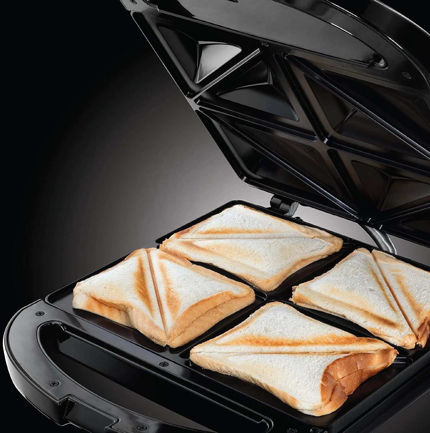 S208S Sandwich Maker 4 Slice Stainless Steel Toaster Machine Multifunctional Rectangular Baking Tray