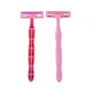 Safety Women Razor Disposable Twin Blades Pink Plastic Handle With Lubricant Strip Bikini Razor Smooth Body Hair Remover Ladies