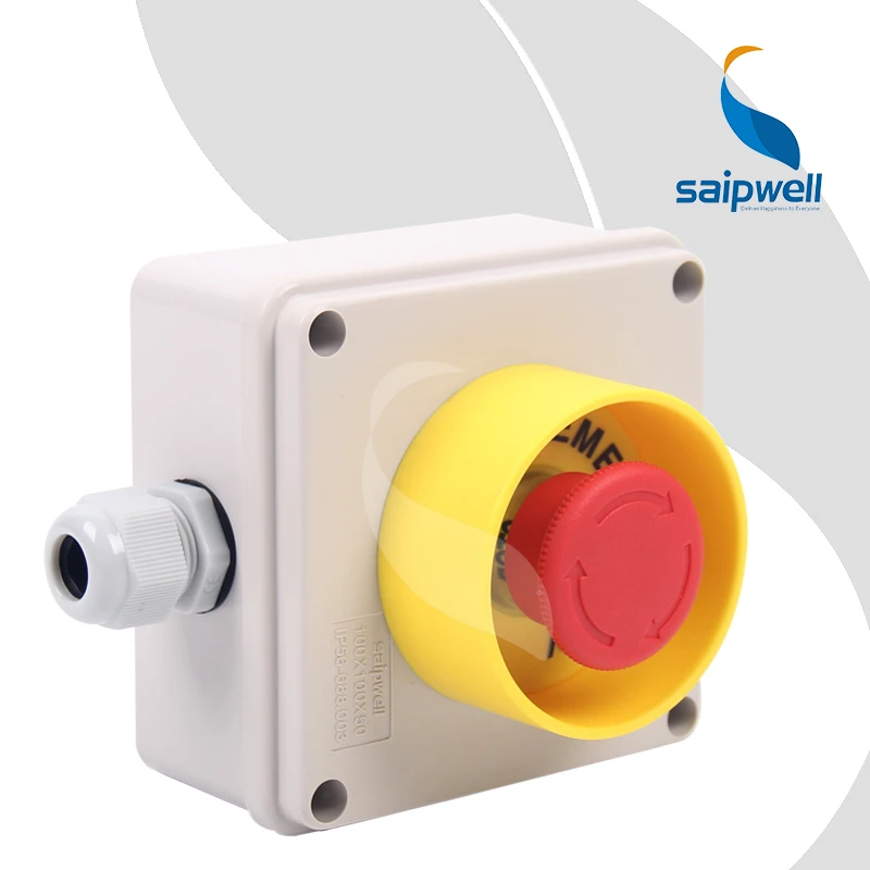 Buy Saipwell Emergency Stop Pushbutton Control Switch Box Plastic Electrical Panel Box 1 Way