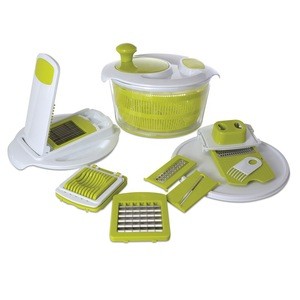 Salad Spinner with Chopping Attachments Deluxe 12 pc Set