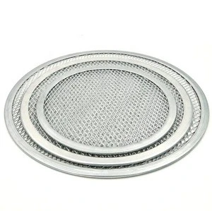 Seamless 10 12 14 inch round aluminium pizza screen perforated backing trays
