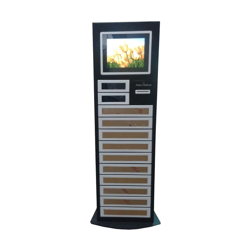 Secure lockers cellphone charging kiosk