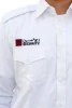 Security Uniform Shirt Plain Full Sleeve White Poly Cotton with Embroidery Workwear