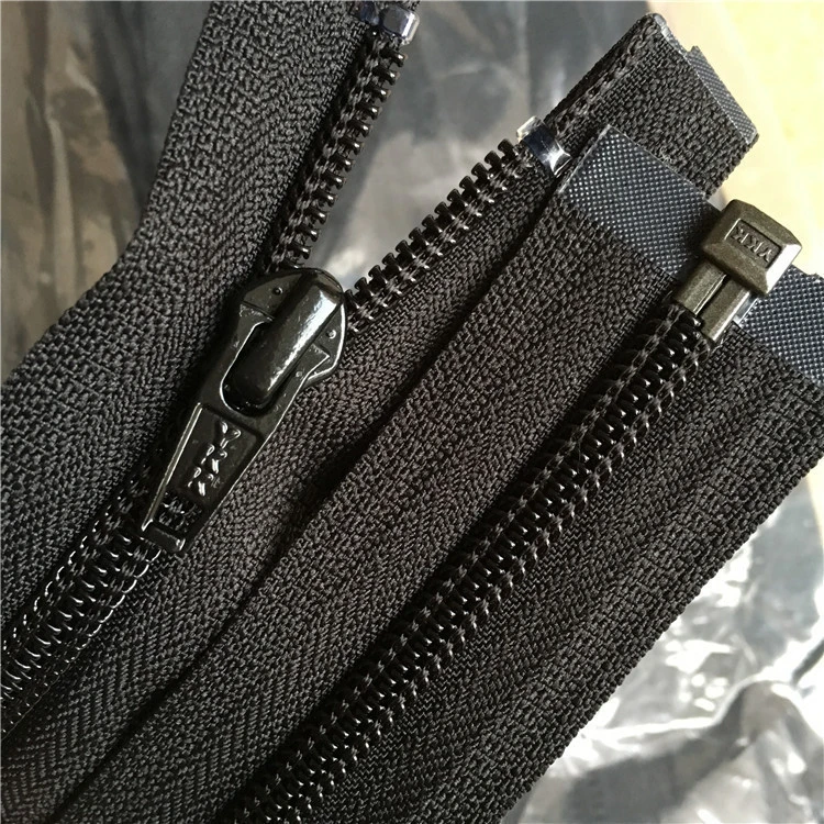 Separating  zippers wholesale Y and kk coil zipper nylon &amp; custom zipper slider for home textile