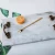 Import Serving Tray with Nature Marble Stone for Restaurant with Gloden Handle from China