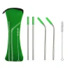 Set Metal Drinking Custom Reusable for Drinks Stainless Steel Straw With Silicone