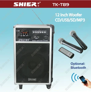 SHIER TK-T89 Professional 12inch wireless rechargeable wooden power amps