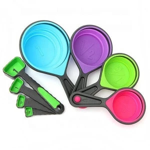 Silicone Colorful Collapsible Measuring Cups Spoons Kitchen Tool Cream Cooking Gadget