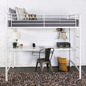 Simple and fashion style! Student dormitory Metal Loft Bed with Desk