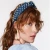 Import Simple Jeans Fabric Pearls Hairbands for Girls/Women Blue Cloth Cross Kontted Plastic Wide-edged Headband Female Headpiece from China