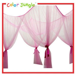 Single bed mosquito net colored pink, hanging pink nylon mosquito net