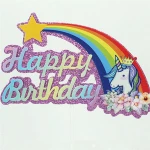 SJ0818 cake decorating supplies birthday cake toppers angel wing unicorn rainbow party cake decorations