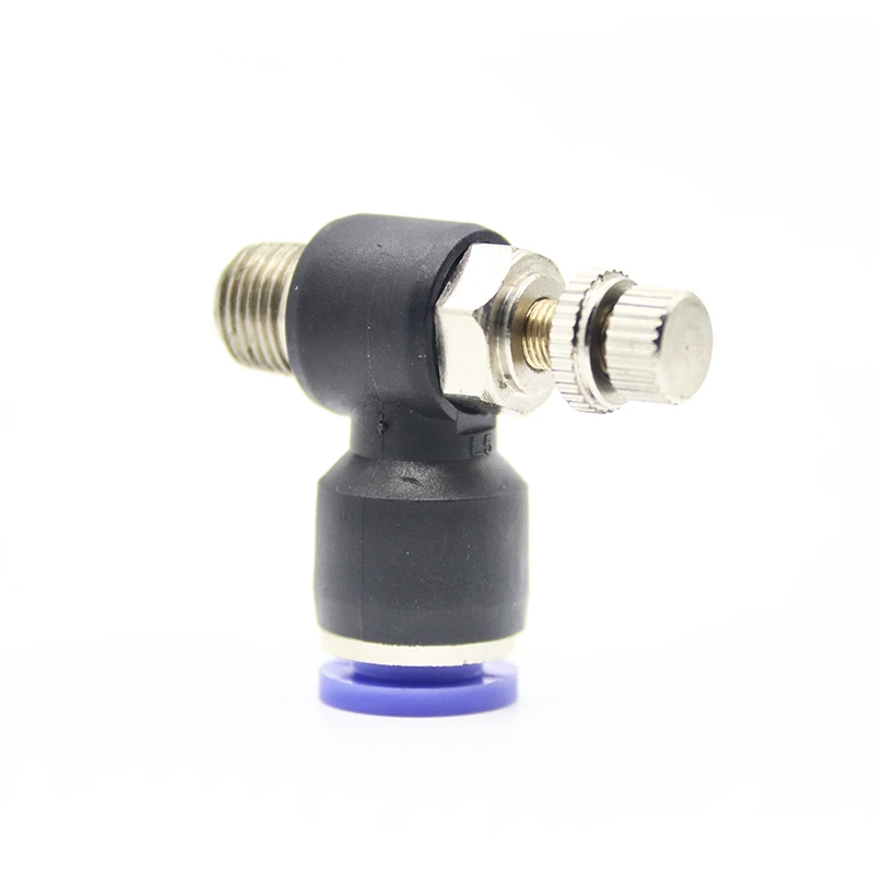 SL plastic pneumatic fitting speed control valve reduce pneumatic fitting swivel speed control throttle valve pneumatic fitting
