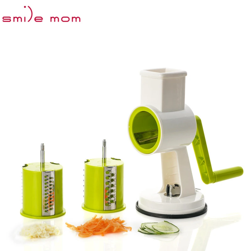 Smile mom 3 in 1 Multi Kitchen Mini Rotary Vegetable Slicer Cheese Drum Grater