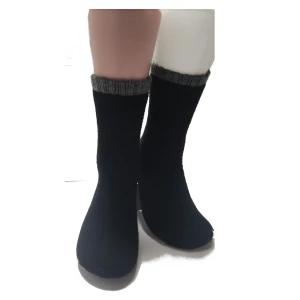 Socks men and women wool socks simple black and white solid color thick shallow mouth socks