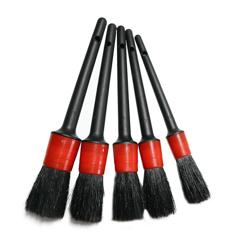 Soft Boar Bristle Car Detailing Brush Set/Car Cleaning Brush With PP Plastic Handle