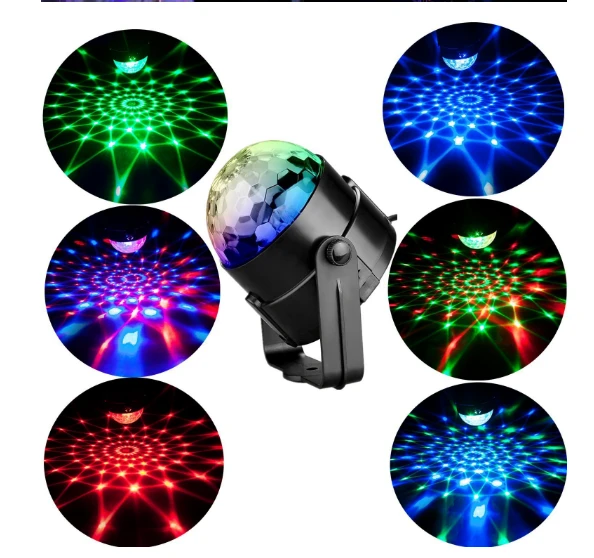 Sound Activated Disco Ball Party Lights 7 Colors LED Strobe Lights Home Dance Birthday Party Bar Club Wedding Stage DJ Light