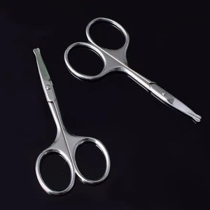Stainless Steel MakeUp Tool 3.5mm Thickness Round Tip False Lashes Nose Eyebrow Beard Hair Nail Trimming Scissors Russia Branded