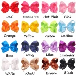 Stock High Quality Grosgrain Ribbon Boutique Rhinestone Kid Boutique Girls Baby Hair Bows Clip
