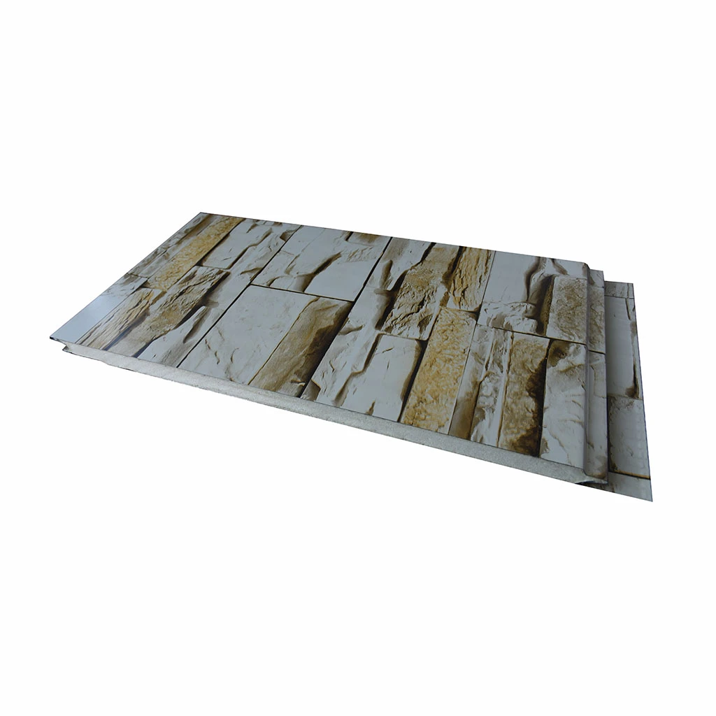 stone vein 16mm*380mm*3800mm metal siding panel pu sandwich panels