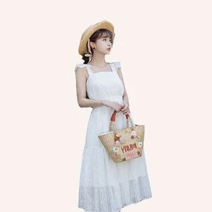 Summer party beachwear white lace lady casual dresses