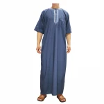 Summer short sleeve muslim men abaya new ethnic style islamic clothing arabian jubba  muslim men thobe wear