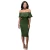 Import Summer Women Elegant Solid Bodycon Formal Dress Ladies Knee Length Off Shoulder Ruffle Party Dress from China