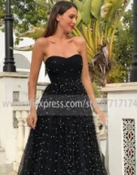 Sweetheart Neckline Tulle A Line Prom Party Dress Sweep Train Formal Evening Dress Gown Evening Dress Party Elegant