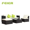 T6223SF Wicker rattan and iron products 5pcs Patio lounge sofa with cream cushion pillows for free