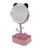 Import Tabletop Cute Cat Shaped Pink Mirror Circular Girl Makeup Mirror With Earring Holder makeup organizer with mirror from China
