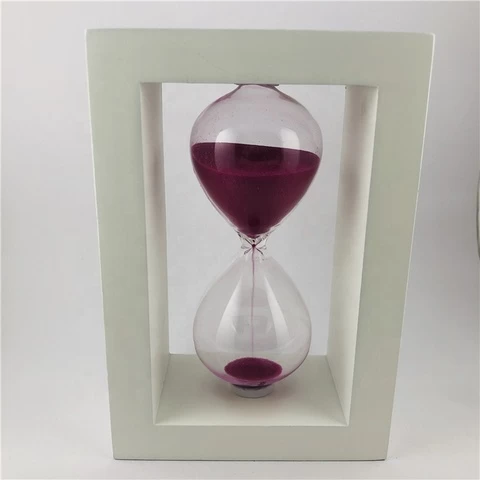 Tabletop Hand Blow Wood Frame Timer Hourglass Facial Wholesale Paper Weight Logo Promotion Low Price Gift
