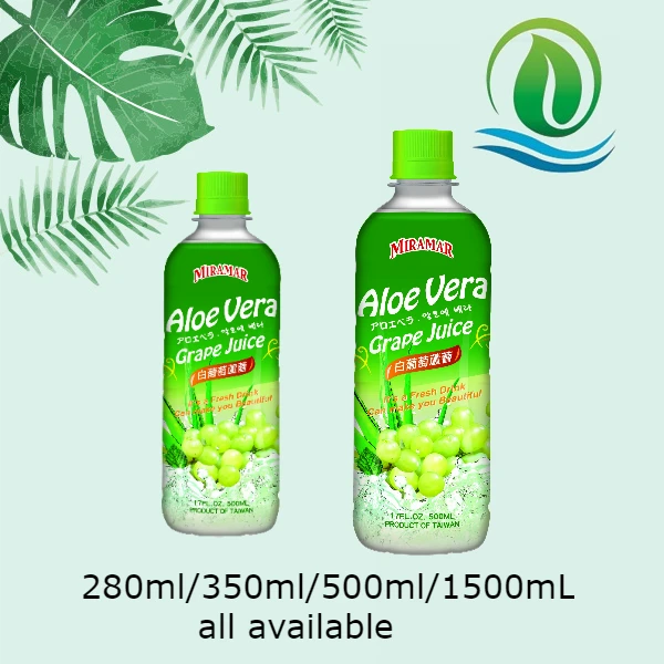 Taiwan Aloe Vera soft Drinks with Fruit Juice and pulp in PET Bottle sugar free passionfruit