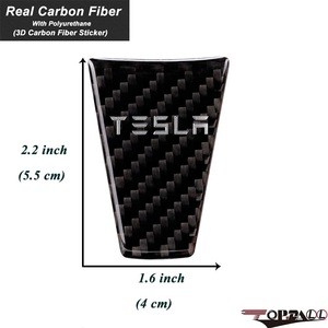 Tesla Model S X Car Interior Steering Wheel Cover Carbon Fiber Decoration Cover Sticker