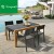 Textliene Patio Furniture Garden Set Aluminum Frame Teak Wood Outdoor Table and Teslin Chair