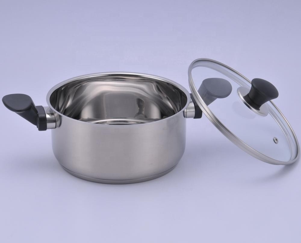 Three A stainless steel cookware, dutch oven with induction bottom and lid, 5 quart