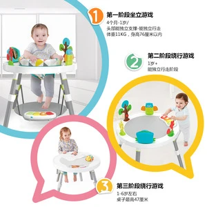 Three-in-one Happy jump chair multi-function electronic organ puzzle game table baby fitness jump ball