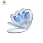 Tight Child and Adult Slow Close Take-off Toilet Seat - White&Blue