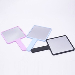 Top Quality Custom Square Shape Single Side Plastic Frame Make Up Hand Held Cosmetic Mirror