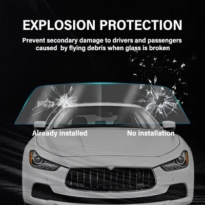 TPU Car Film 7.5mil 90%Vlt Hydrophobic High Clear Anti Glare Anti Scratch TPU Car Front Window Windshield Protection Film
