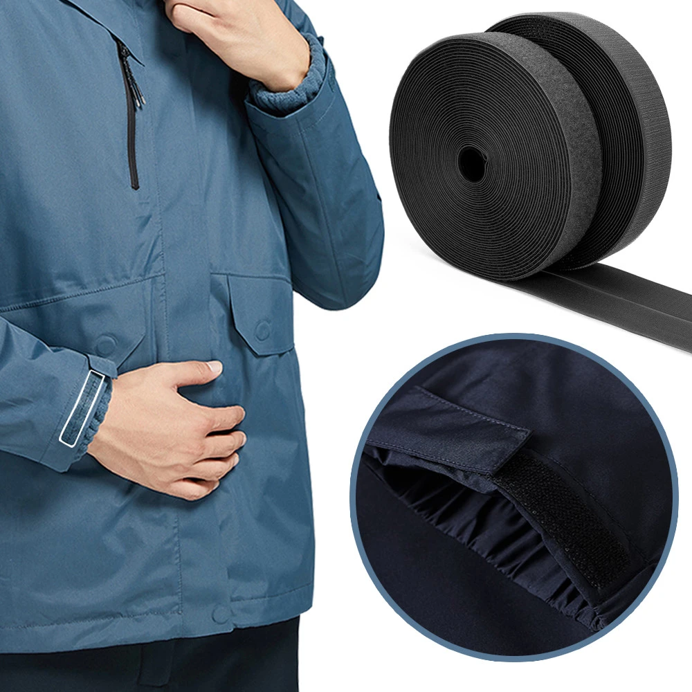 Trade assurance hook and loop black fabric, self adhesive hook and loop tape, hook and loop strip