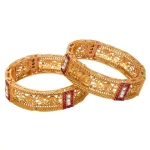 Traditional Indian Gold Plated 22kt Copper Filigree Work Handmade Artificial Fancy Side Lock Openable Bangles Kada for Women