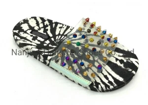 Transparant PVC Scrawl Summer Footwear with Colored Rivets 2021