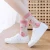 Import Transparent Crystal Silk Female Crew socks peach Pattern Long Tube Vogue Socks from China