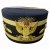 UK Army Masonic Regalia 32nd Degree Scottish Rite Double-Eagle Wings DOWN Cap Bullion Hand Embroidery Cap