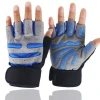 Unisex Half Finger Silicone on-Slip Barbell Weightlifting Fitness Gym Gloves Long Wrist Cycling Gloves